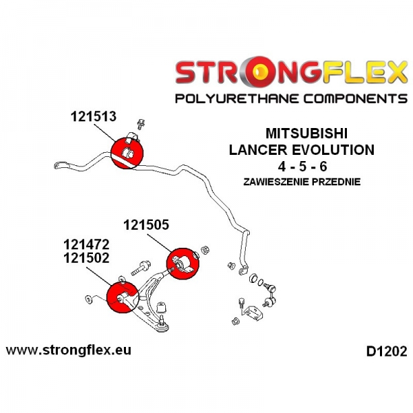 Mitsubishi Lancer Evolution 4 5 6 Suspension Bushing Kit SPORT STRONGFLEX PU 126141A