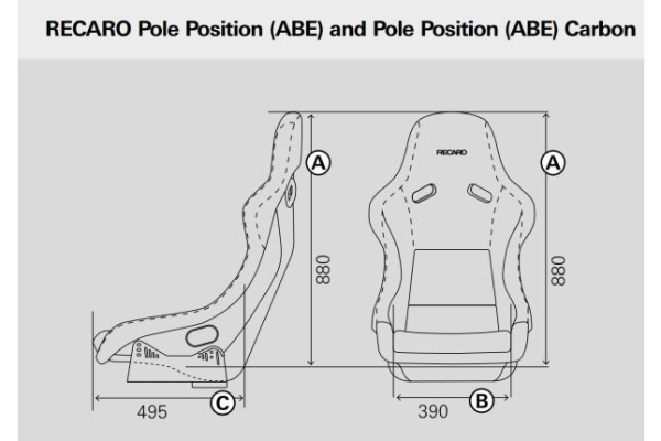 Recaro Pole Position Velour Schwarz Schalensitz Mit ABE