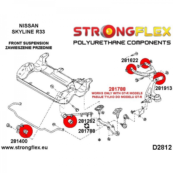 Nissan Skyline R33 R34 RWD Suspension Bushing Kit SPORT STRONGFLEX PU 286217A