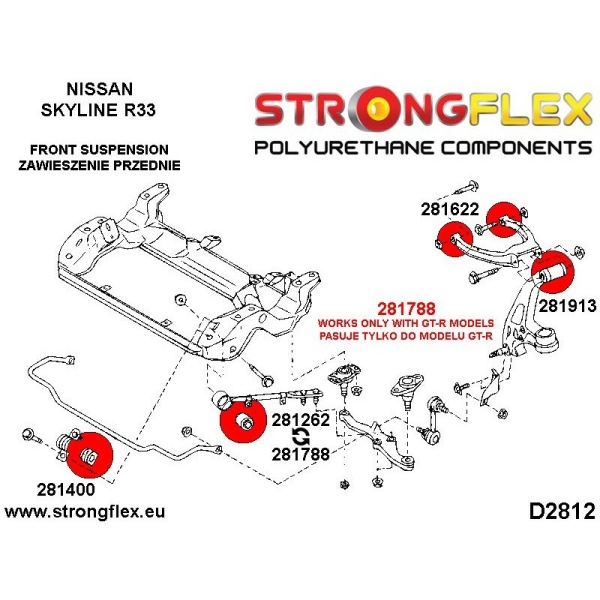 Nissan Skyline R33 R34 RWD Fahrwerk Buchsen Kit STREET STRONGFLEX PU 286217B