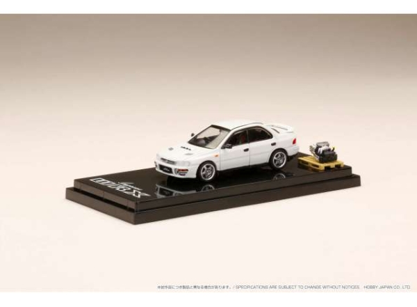1/64 Hobby Japan Subaru Imppreza WRX GC8 mit Motor Weiß