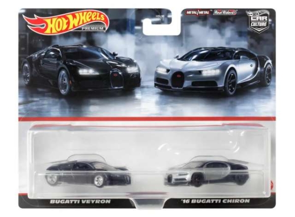 1/64 Bugatti Veyron & 2016 Chiron 2-Pack - Hot Wheels Premium Set