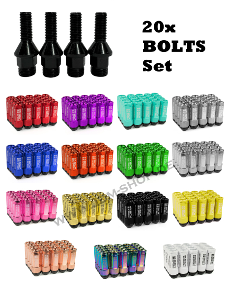 Stahl Lug Bolts 3-Teilig 60/80mm M14 Radmuttern - SICKSPEED