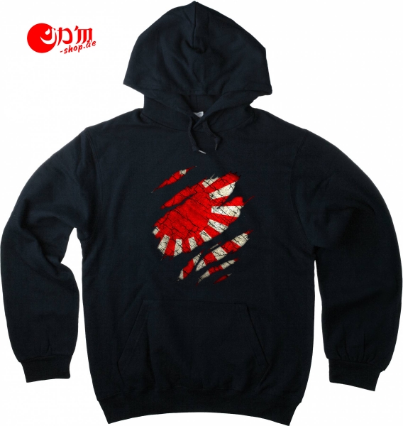 Ripped Rising Sun Hoodie / Sweatshirt / Pullover