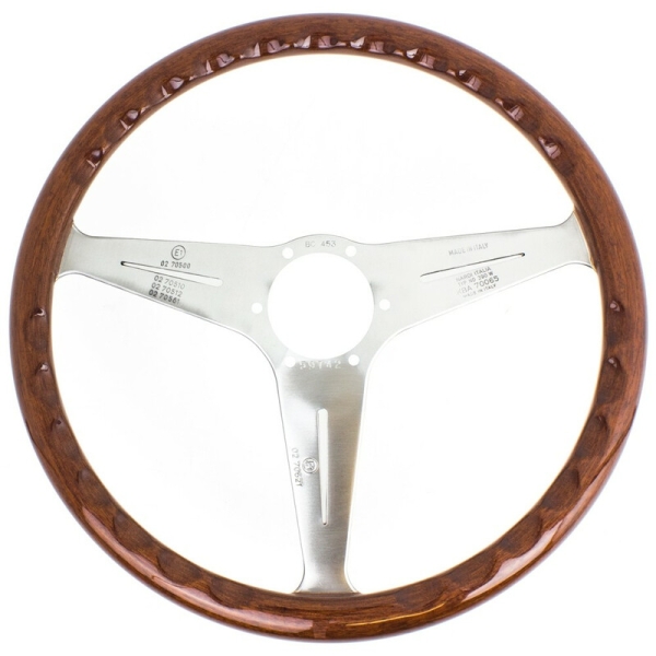 Nardi Classic ND39 ABE Steering Wheel, Wood, Satin Spokes, 45 mm Dish