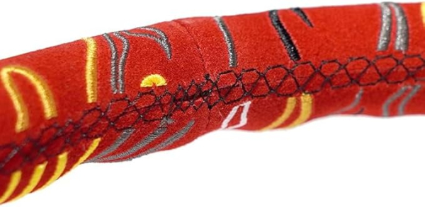 NRG Innovations Lenkrad Schwarze Kreuzstichnaht Ryan Litteral Signature Scare Money Don't Make Money Flammen-Stickerei Rot - Schwarz 350mm Alcantara