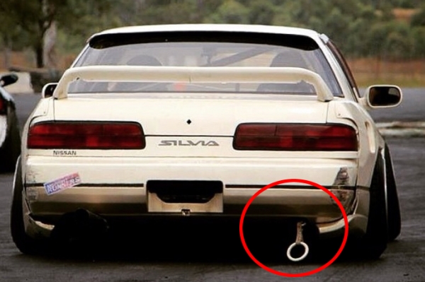 JDM Tsurikawa / Bosozoku Ring Black Strap White