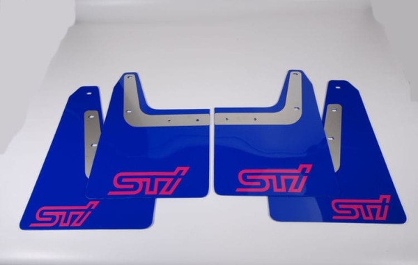 RallyflapZ Mud Flaps Subaru Impreza WRX STI 01-07 Blau Pink
