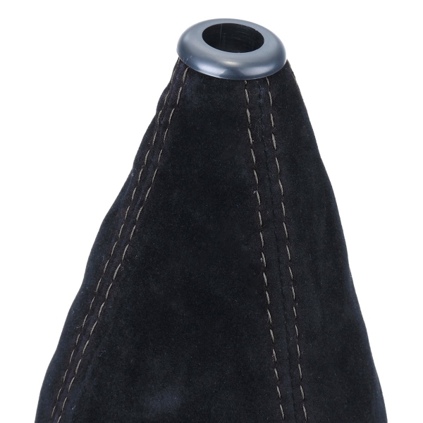 Schaltsack Kunst-Wildleder Schwarz mit farbiger Naht