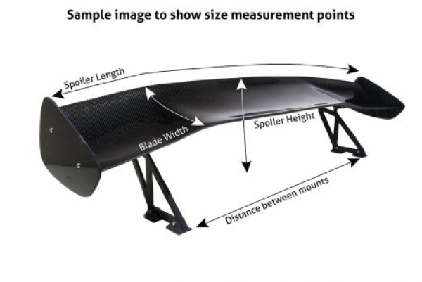 Universal SIX Performance Black ABS Spoiler/Wing GT2 (145cm)