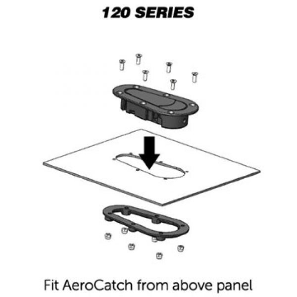 AeroCatch 120er Serie Plus Flush NON-LOCKING mit Außenrahmen