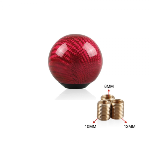 Carbon Red Shift Knob Universal "Ball Shape"