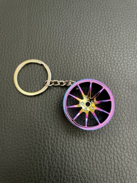 10-Arms Wheel Keychain Neochrome