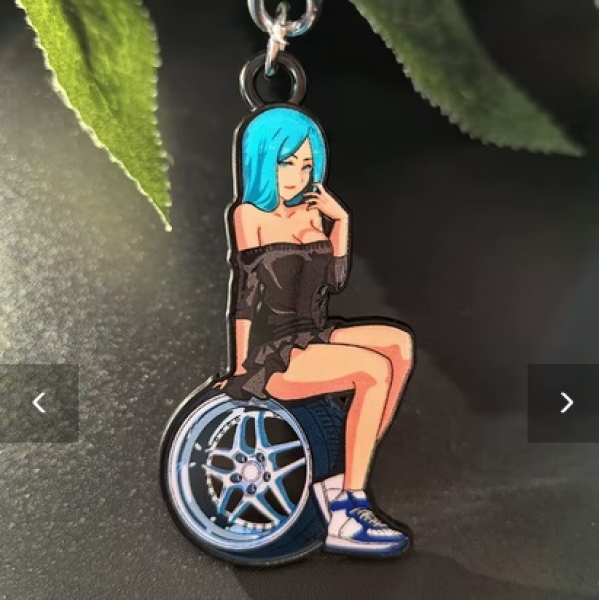 Keyring Girl On Blitz Wheel