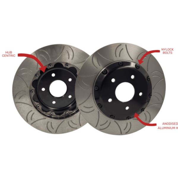 Nissan R33 R34 GTR GKTech HFM 324mm 2 Piece Slotted Rotors