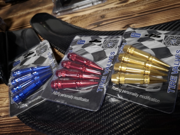 Anodized Spikes Valve Caps Long
