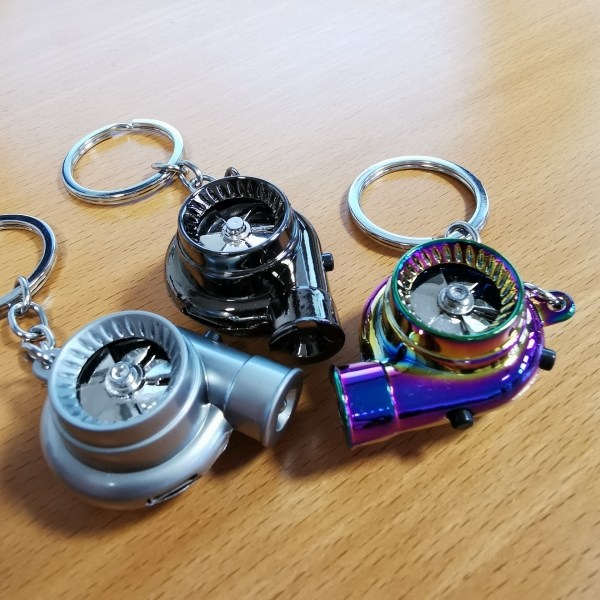 Turbo Keychain with Spooling, LED Light and Blow Off Sound