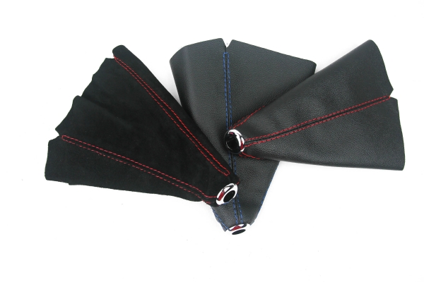 Schaltsack Kunst-Wildleder Schwarz mit farbiger Naht