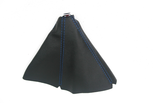 Schaltsack Kunstleder Schwarz Mit Blaue Nähte