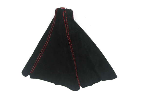 Schaltsack Kunst-Wildleder Schwarz mit farbiger Naht
