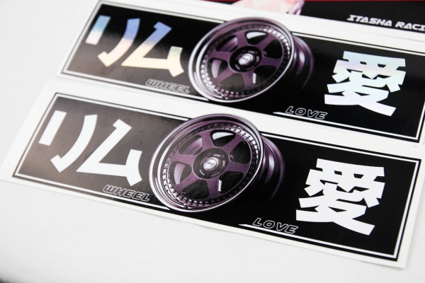 Japan Style Decal "WHEEL LOVE" Black
