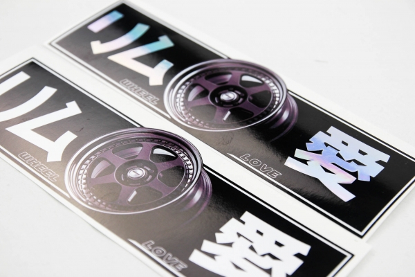 Japan Style Decal "WHEEL LOVE" Black