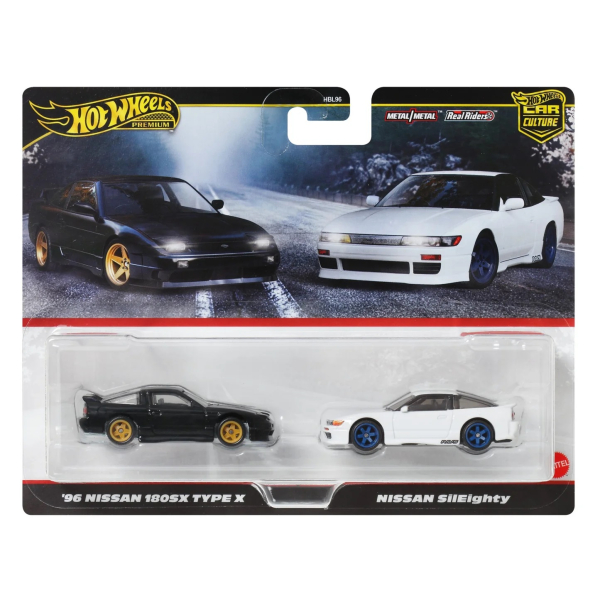 1/64 96 Nissan 180SX Type X / Nissan SilEighty Twin Pack - Hot Wheels Premium