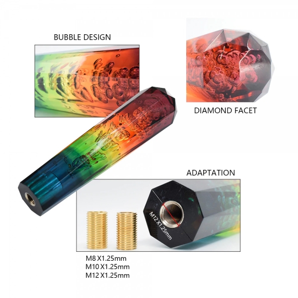 Bubble Dildo Style Shift Gear Knob Jamaica Colors 10/15/20cm LED