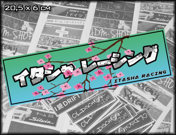 Itasha Racing Decal "Cherry Blossom" Sakura Green Blue