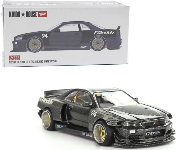 1/64 Kaido House Nissan Skyline GT-R R34 Kaido Works GReddy V2 - Mini GT