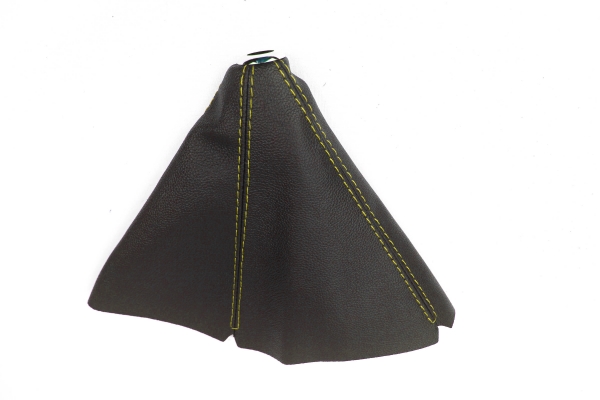 Gear Gaiter Shift Boot Pleather Black - YELLOW Stiched