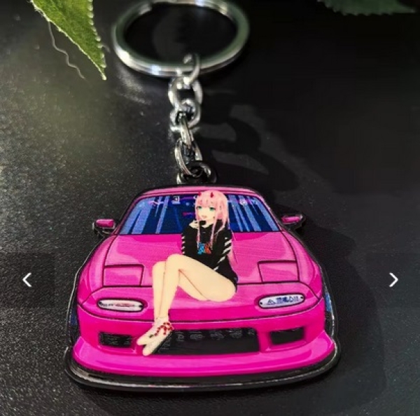 Keyring Girl On Mazda MX5 NA Pink