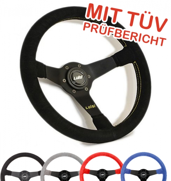 Luisi Mirage Suede Leather 350mm Steering Wheel TUV Approved