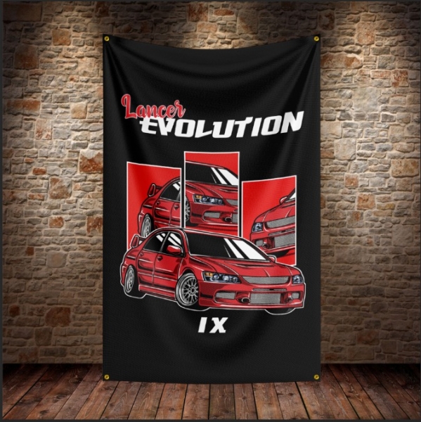 Banner Mitsubishi Lancer Evolution 90cm x 150cm