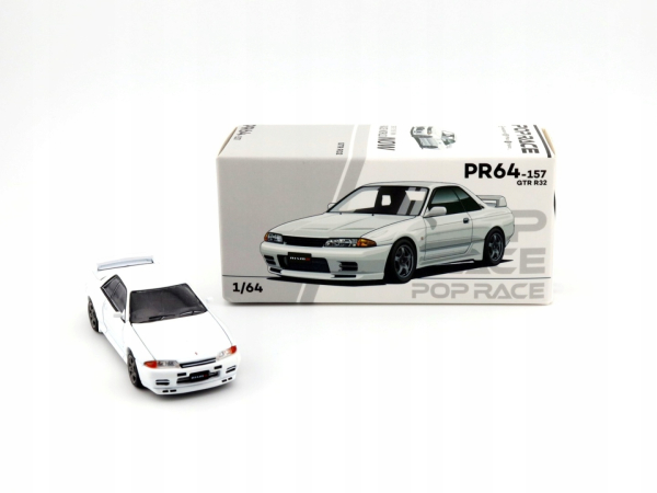 1/64 Nissan GTR R32 Crystal Weiß - Pop Race