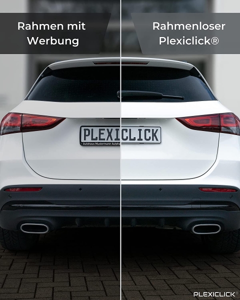 Plexi Click License Plate Holder Clear / Black
