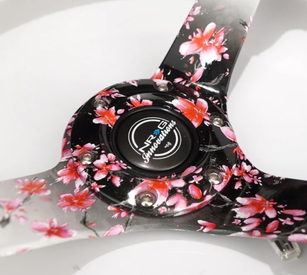 NRG Sakura Premium Leather Steering Wheel 350mm Deep Dish