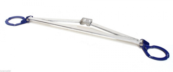 Mitsubishi Lancer Evo 7 8 9 3-Point Front Upper Strut Bar Polished / Blue M2