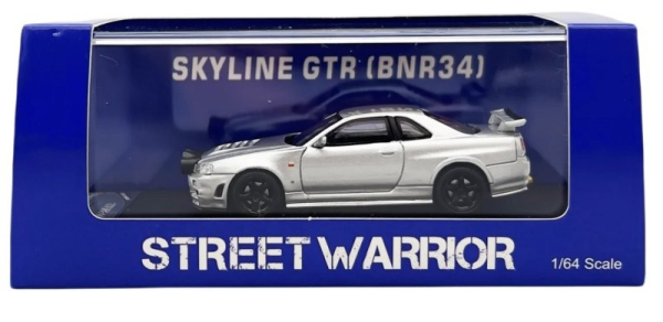 1/64 Nissan Skyline R34 GT-R Silver - Street Warrior