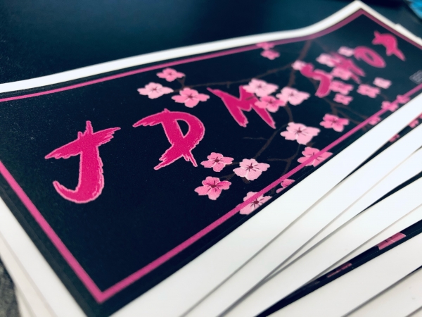 Sakura JDM Shop Sticker Mattes Finish Schwarz
