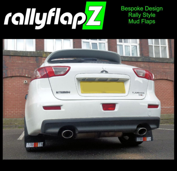 RallyflapZ Mud Flaps Mitsubishi Lancer 08+ Ralliart Sedan & Sportback Black