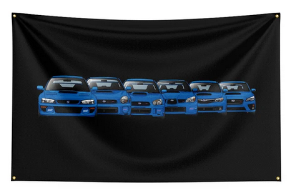 Banner Subaru Impreza STI Family Blue 90cm x 150cm