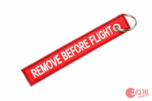 Key Strap REMOVE BEFORE FLIGHT Stoff Rot