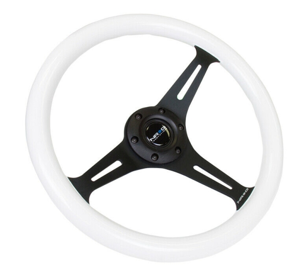 NRG Steering Wheel 350mm Wood White