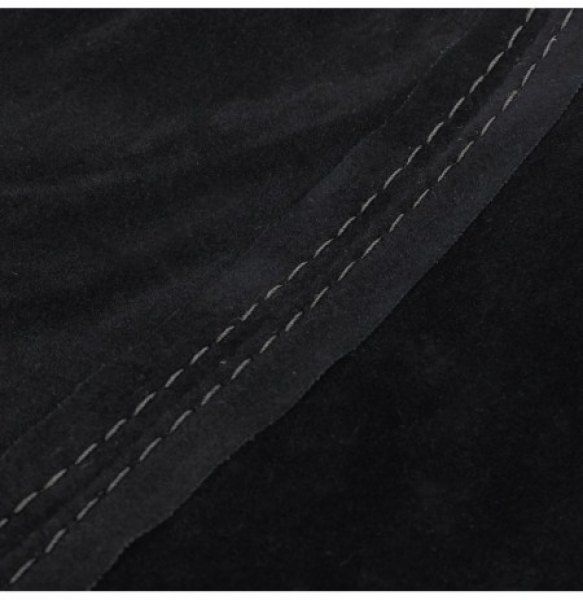 Schaltsack Kunst-Wildleder Schwarz mit farbiger Naht