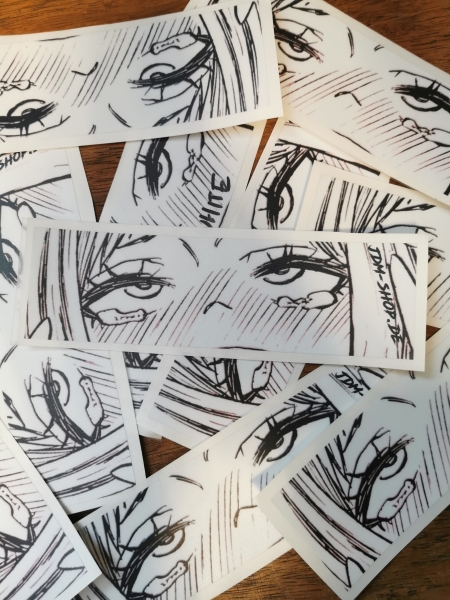 Anime Eyes Black & White Japan Style Aufkleber