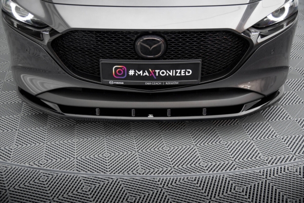 Maxton Mazda 3 MK4 GP V1 Front Lippe Ansatz Splitter Schwarz Glanz