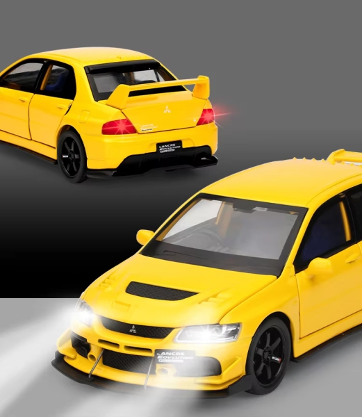 1/32 Mitsubishi Evolution IX Yellow With Lights