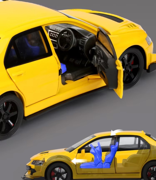 1/32 Mitsubishi Evolution IX Yellow With Lights