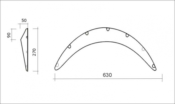 Fender Flares ABS Plastic 5cm - 630 diameter
